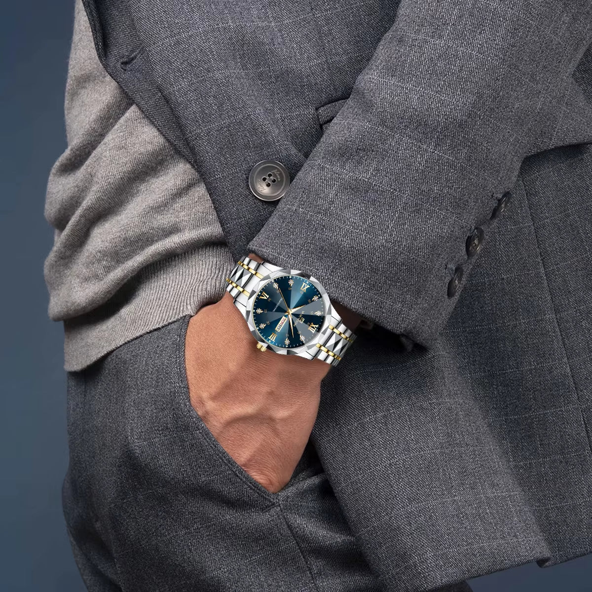 Luxury Night Glow Double Calendar Business Watch
