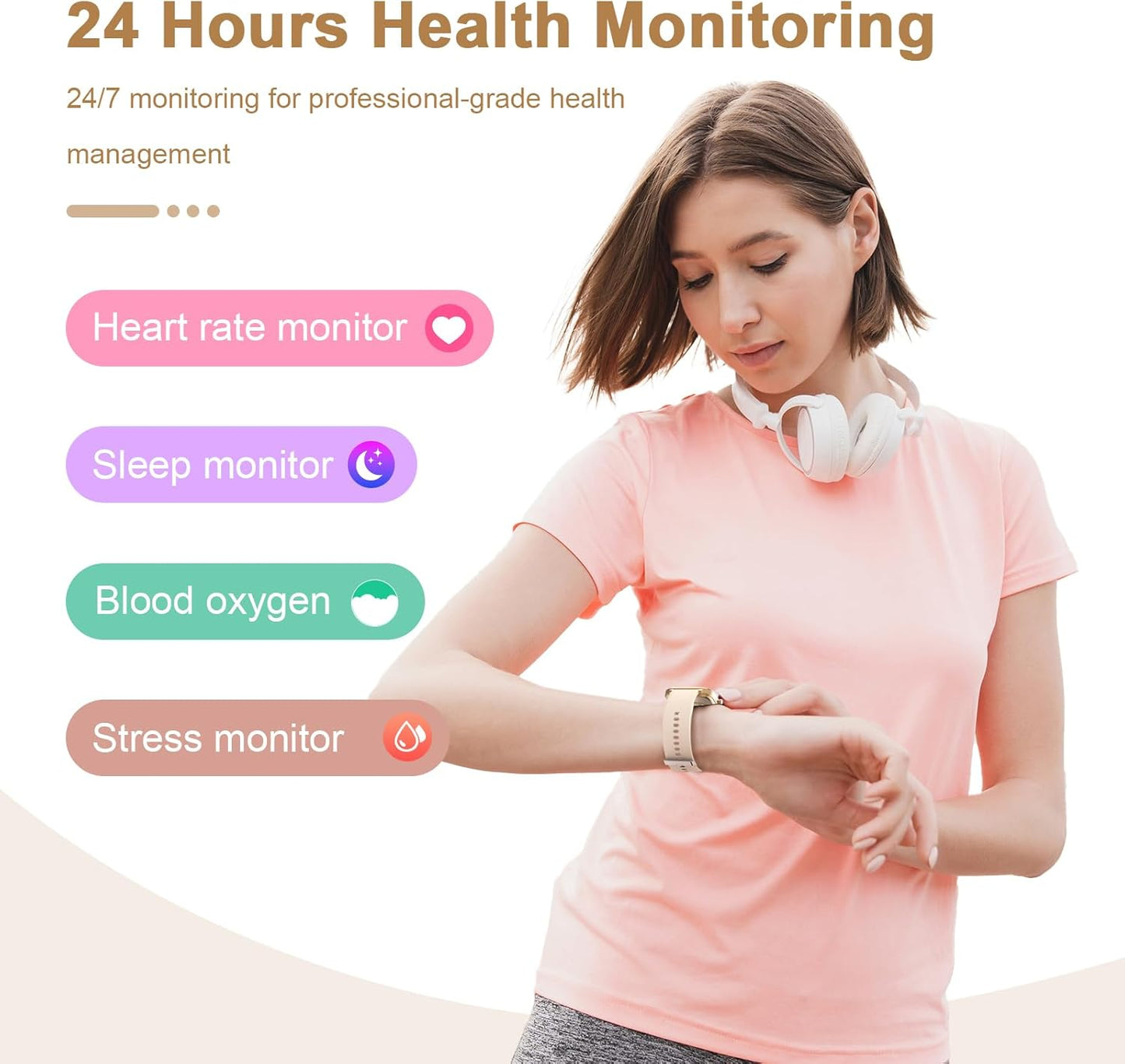 Waterproof Bluetooth Fitness Tracker Heart Rate/Sleep Monitor Smart Watch
