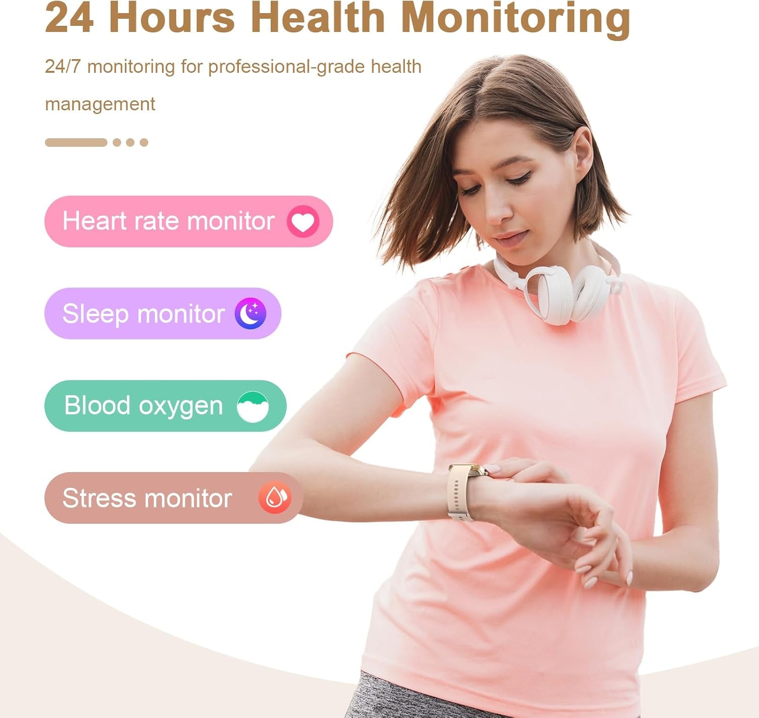 Waterproof Bluetooth Fitness Tracker Heart Rate/Sleep Monitor Smart Watch