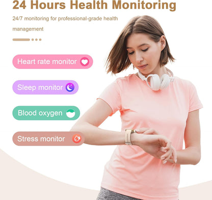 Waterproof Bluetooth Fitness Tracker Heart Rate/Sleep Monitor Smart Watch