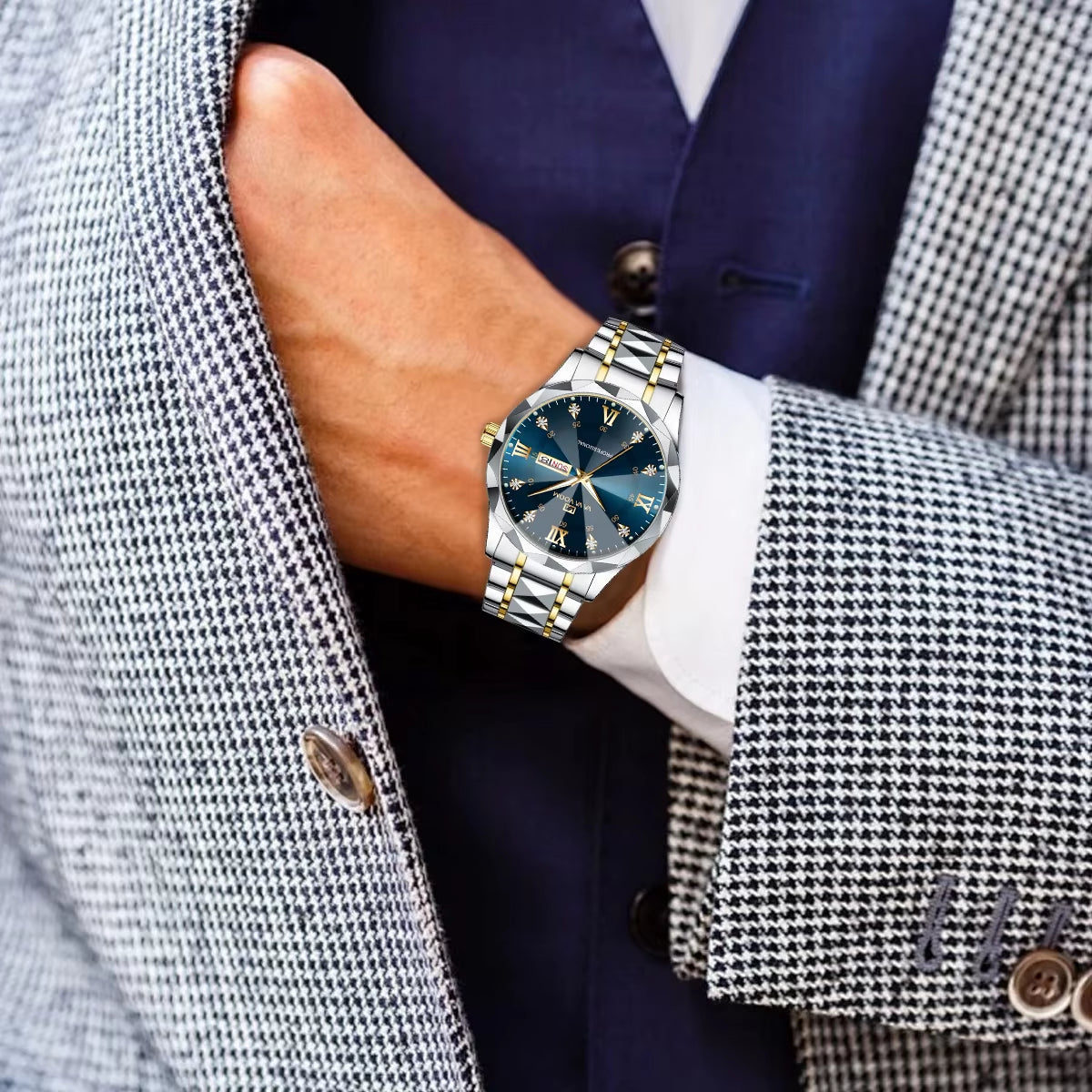 Luxury Night Glow Double Calendar Business Watch