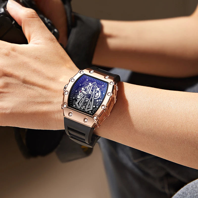 Waterproof Sport Square Luminous Watch for Men